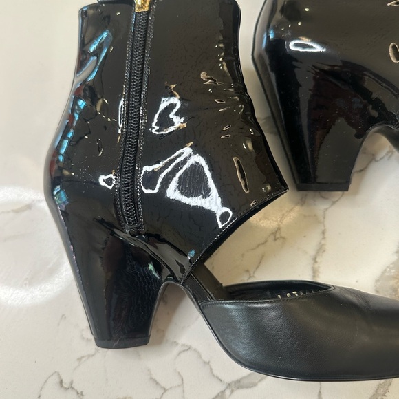 Chanel Black Patent Leather/Leather Cut Out Heels - Picture 8 of 12